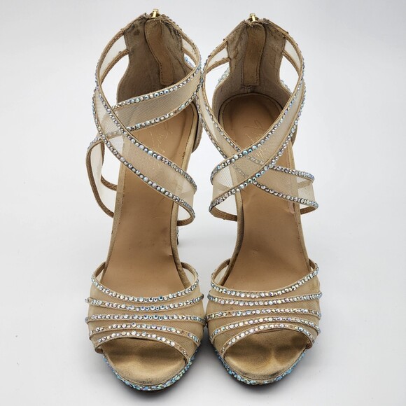 Thalia Sodi Ceara Rhinestone Peep Toe Pumps Size 7 - Picture 2 of 14